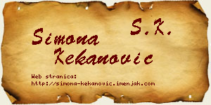 Simona Kekanović vizit kartica